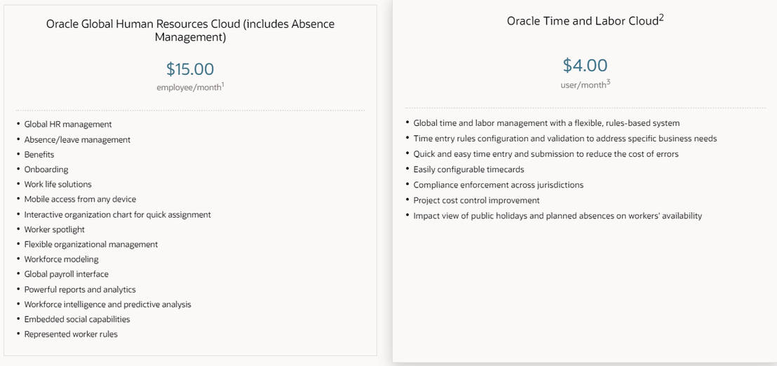 Oracle Expense Management Cloud pricing 1