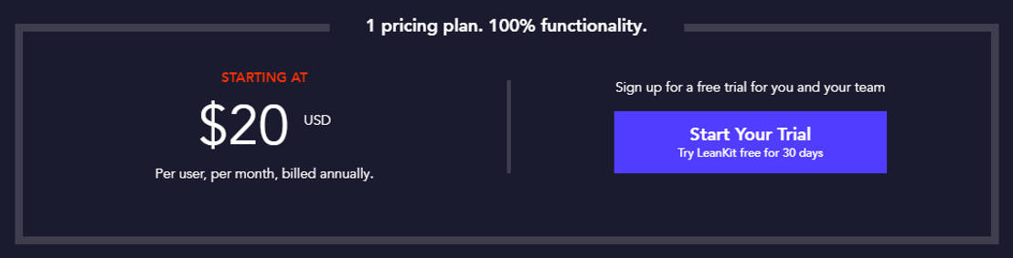Planview LeanKit pricing 1