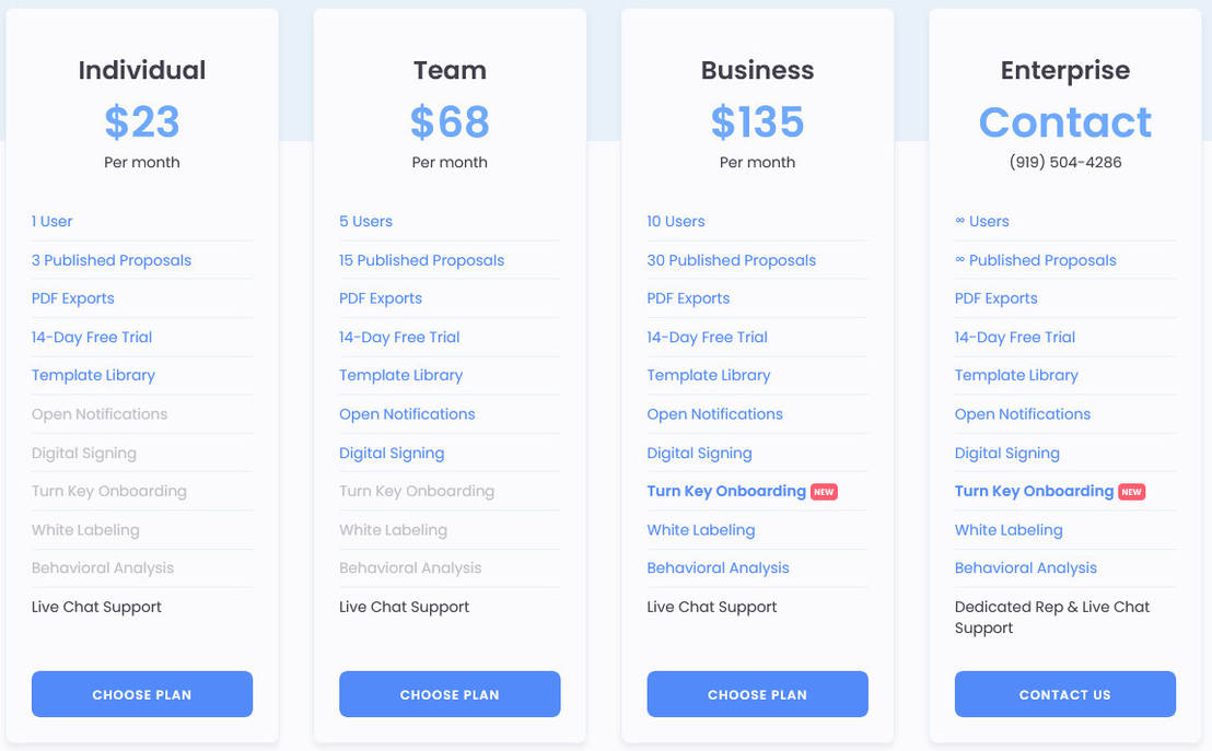 Proposa pricing 2