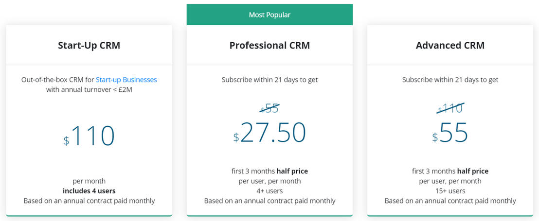 Prospect CRM pricing 1