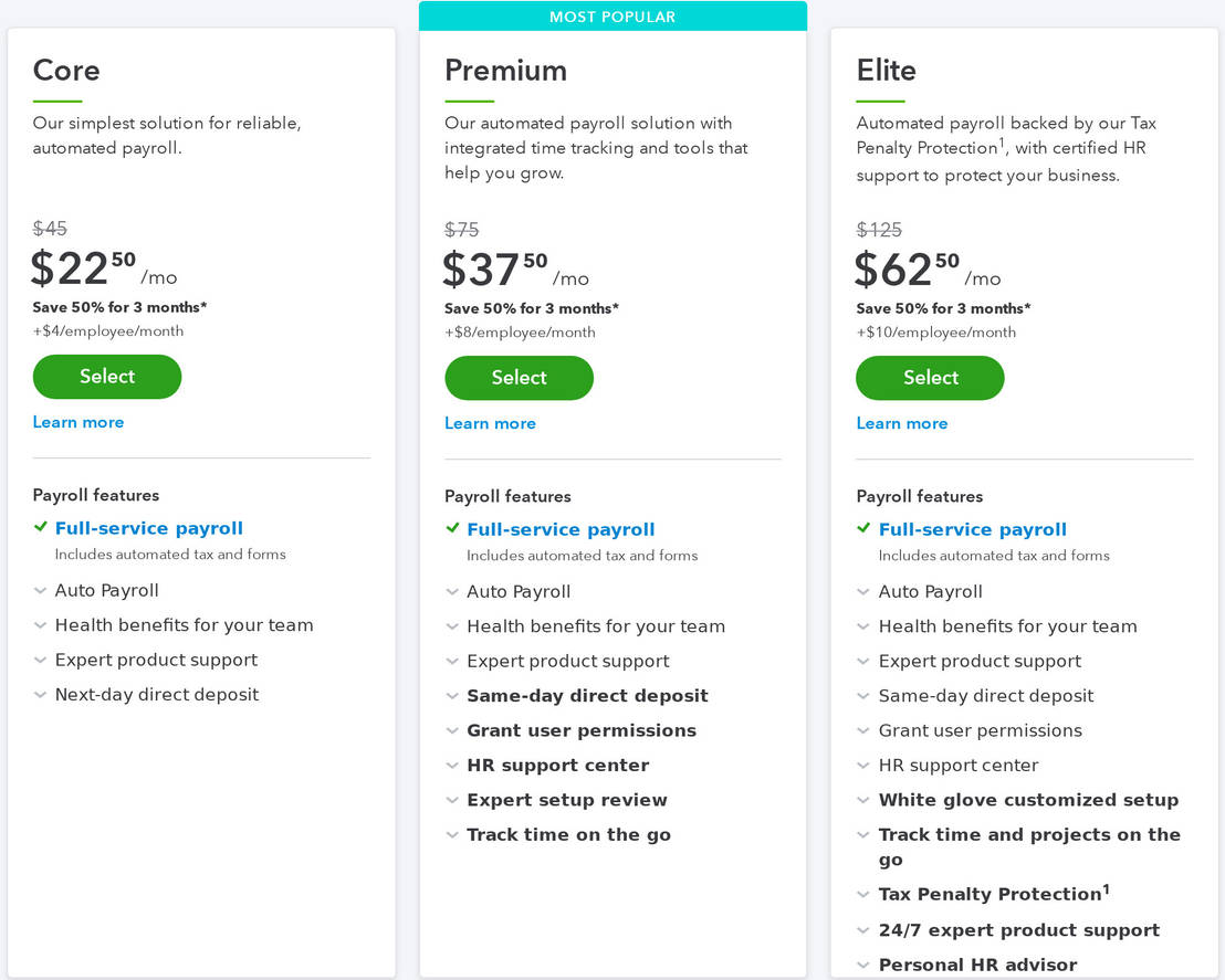 QuickBooks Payroll pricing 1