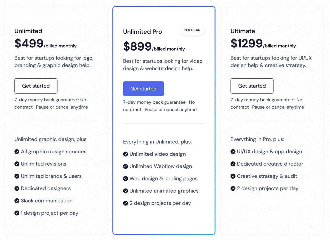 Reel Unlimited pricing 1