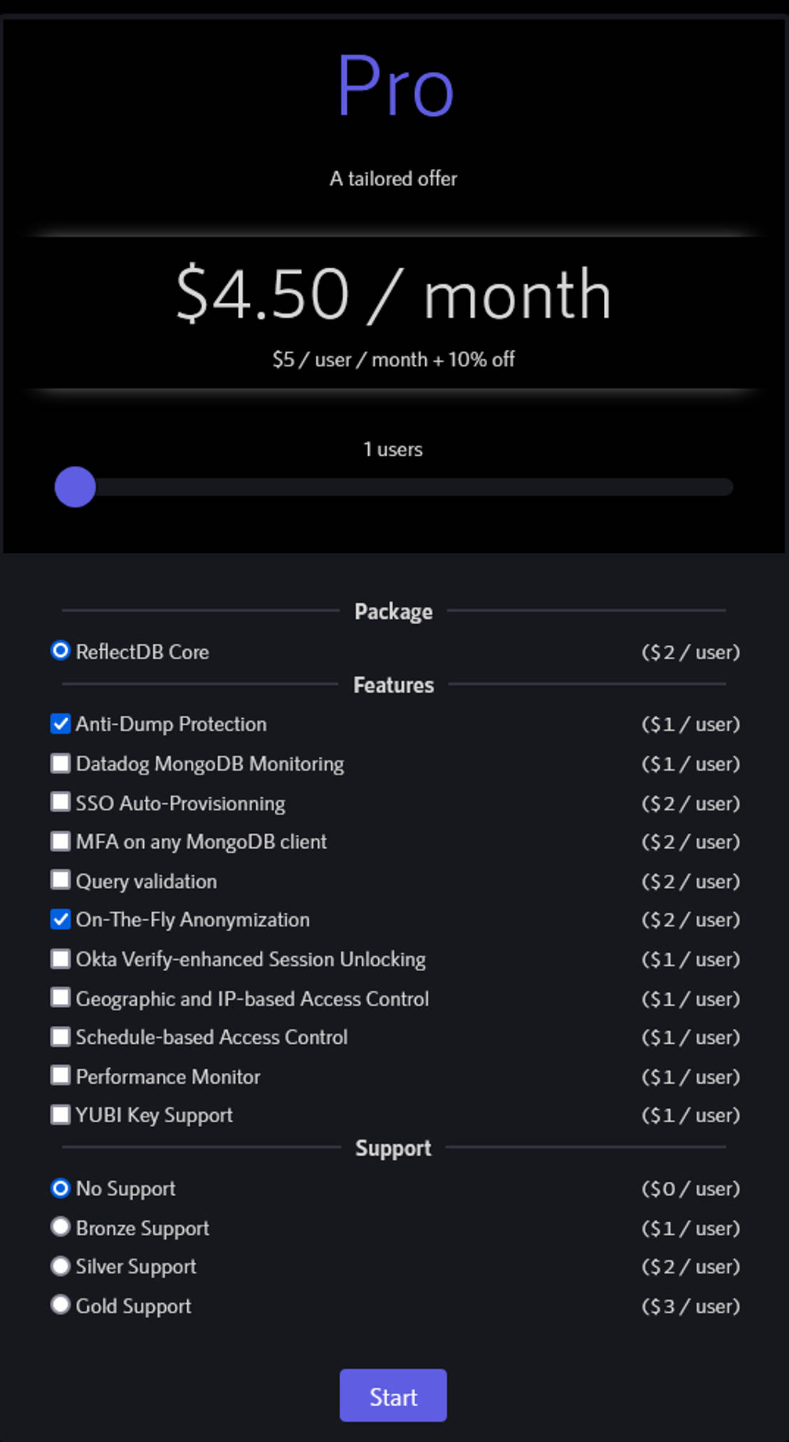 ReflectDB pricing 1