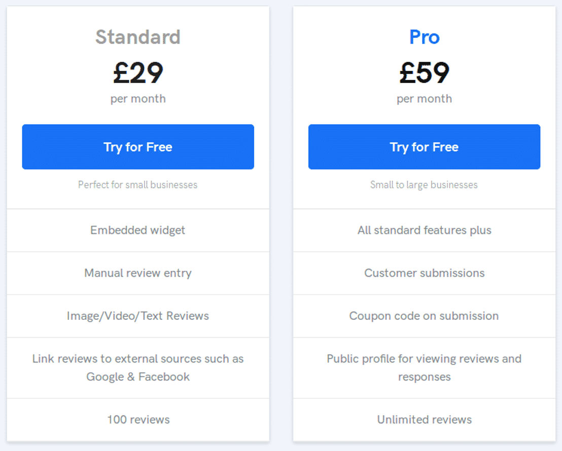 Reviewdrop Pricing