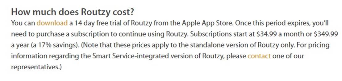 Routzy pricing 1