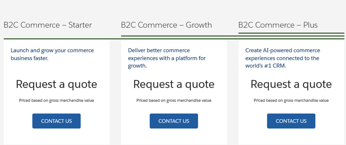 Salesforce B2C Commerce pricing 1