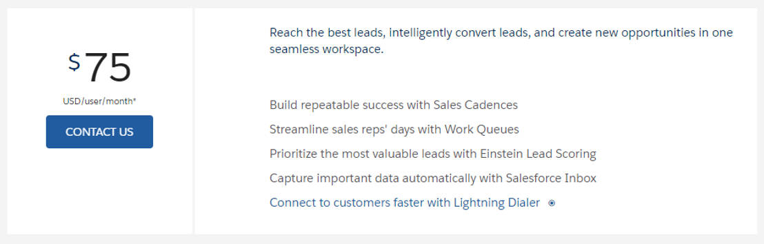 Salesforce High Velocity Sales pricing 1