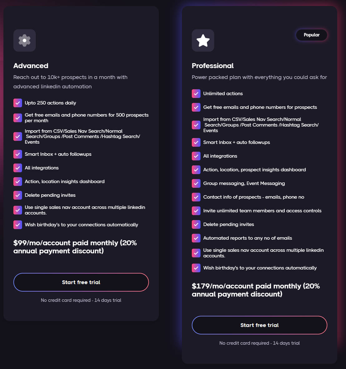 SalesRobot pricing 1