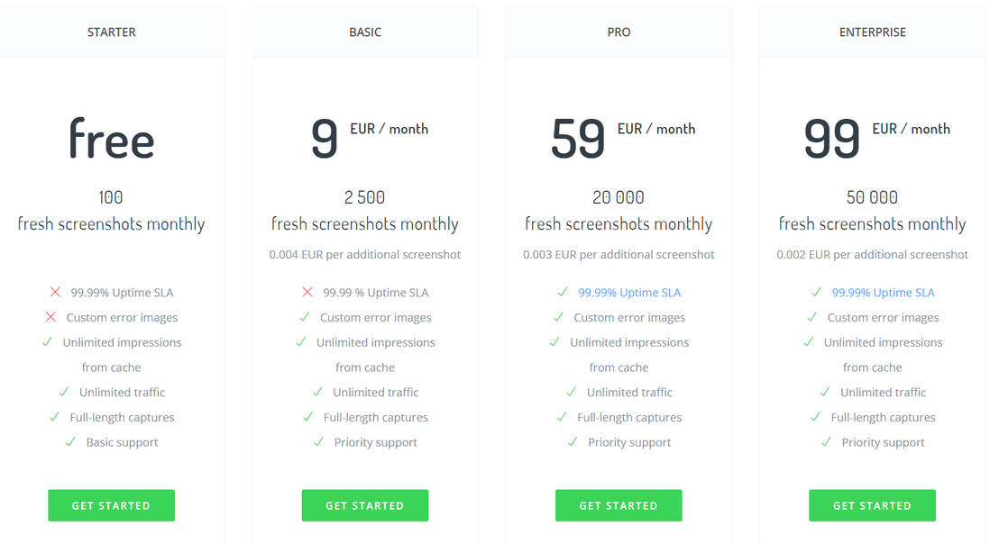 Screenshot Machine pricing 1