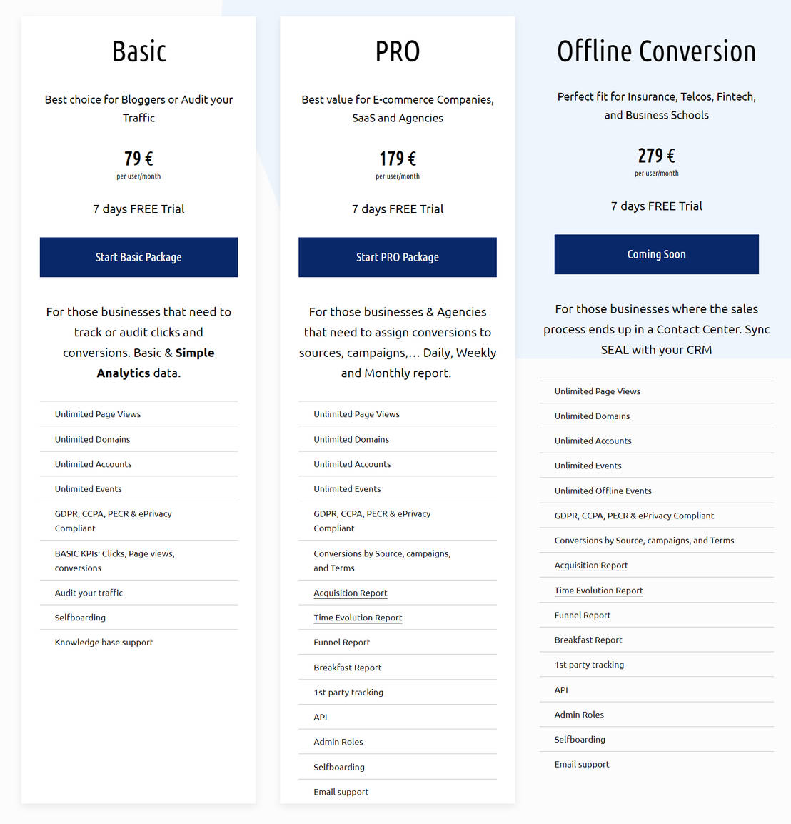 SEAL Metrics pricing 1