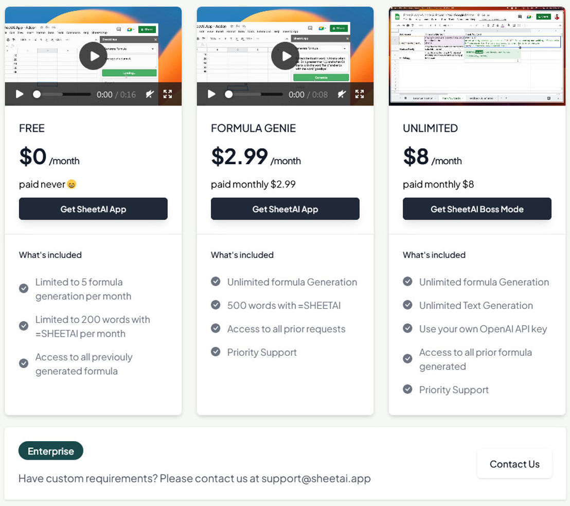 SheetAI Pricing, Reviews And Features (December 2023) - SaaSworthy.com