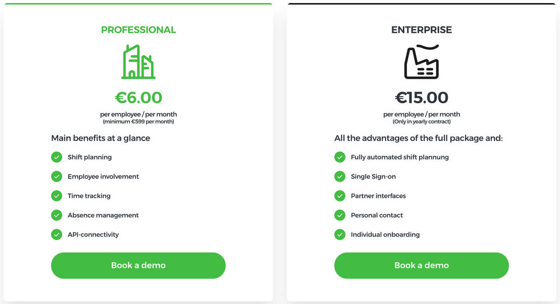 Shyftplan pricing 1