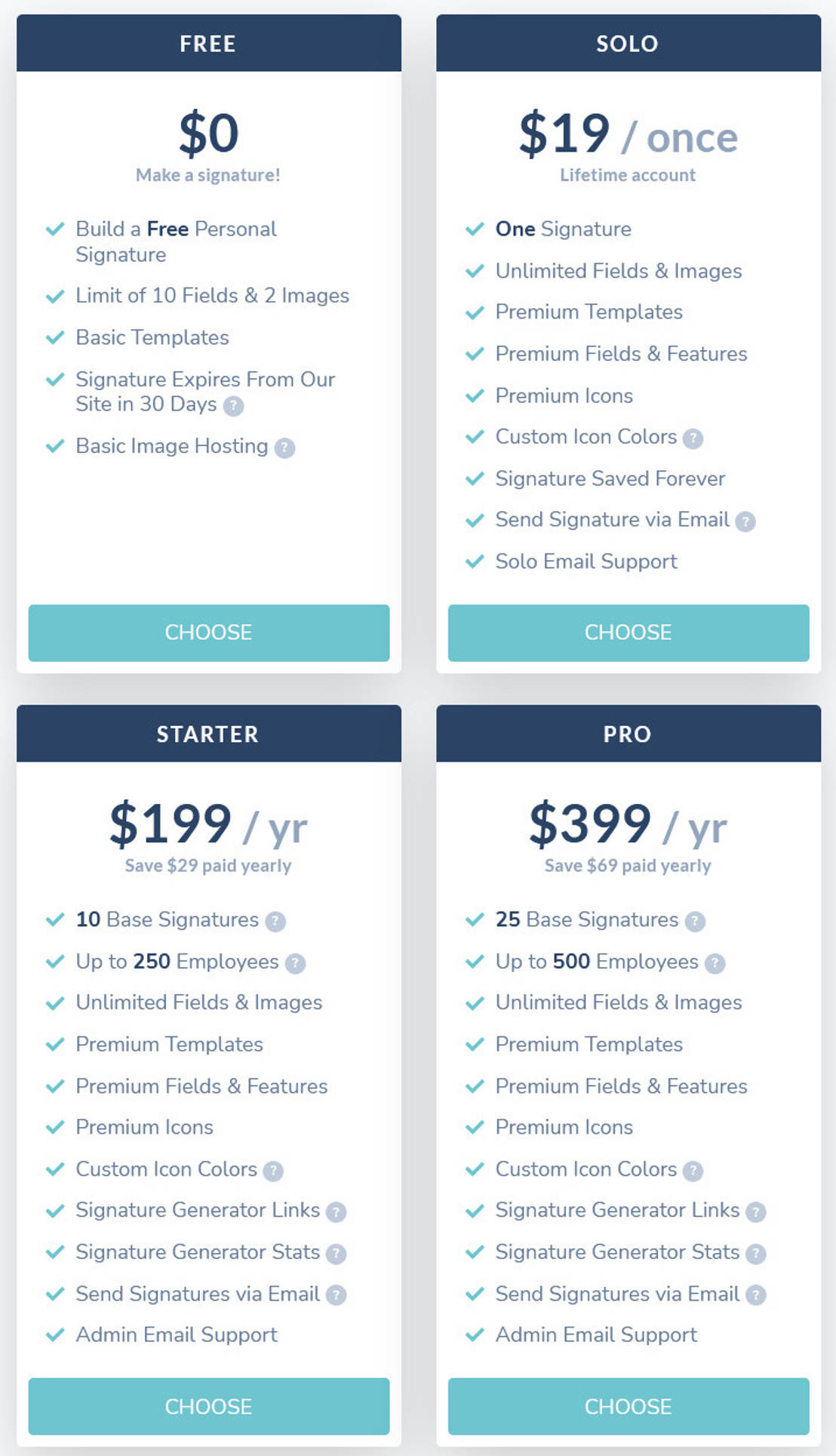 Signature.email pricing 2