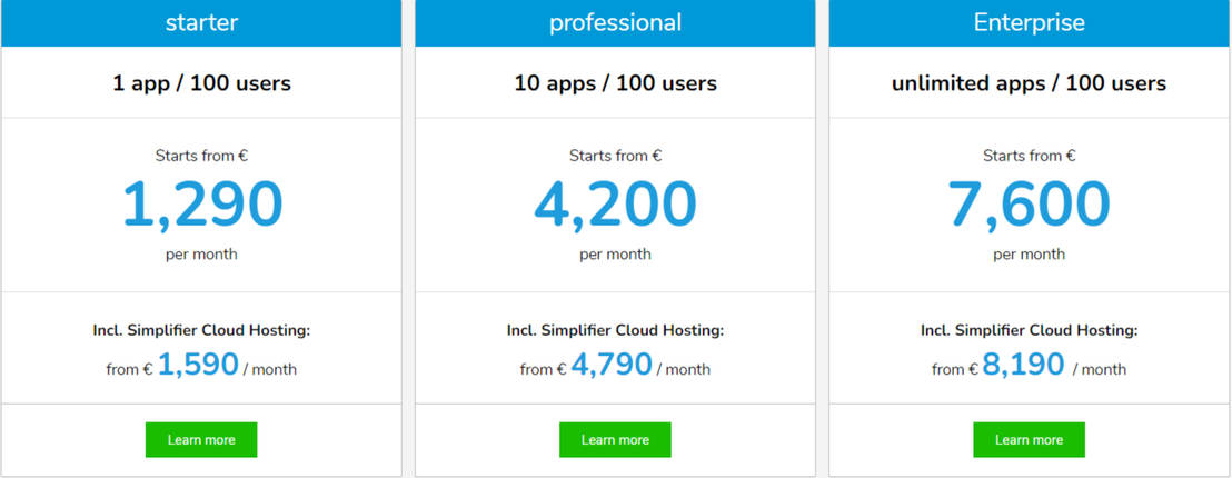 Simplifier pricing 1