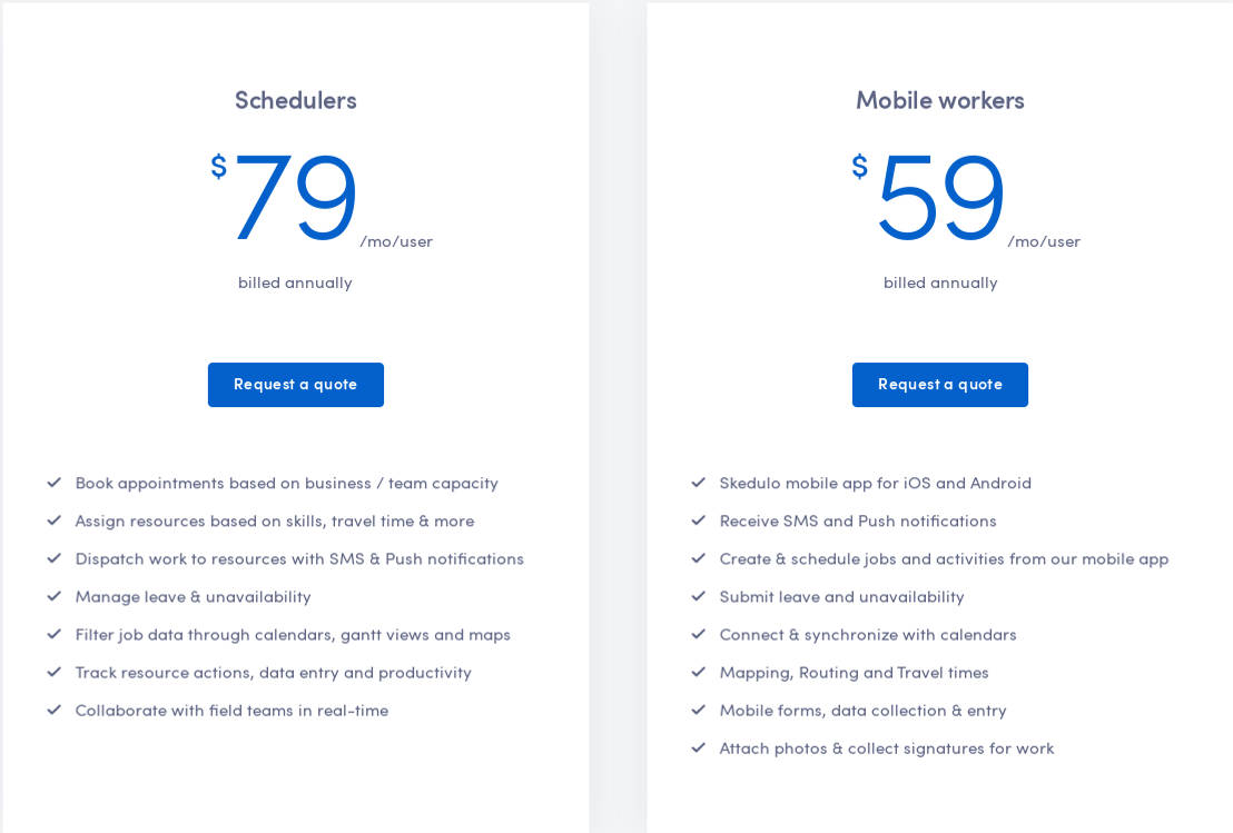 Skedulo pricing 1