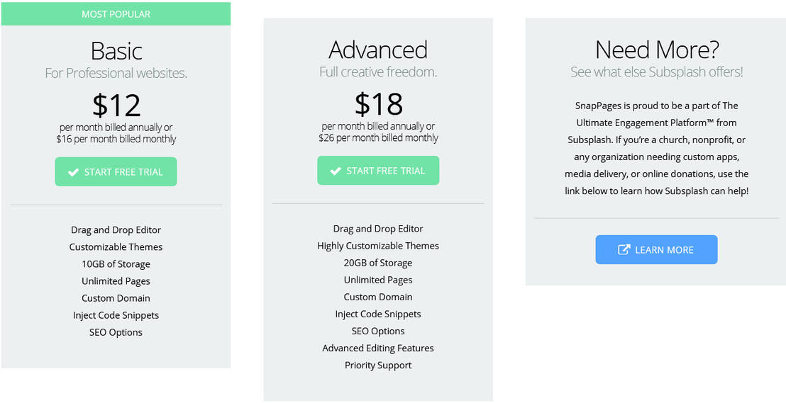 SnapPages pricing 2