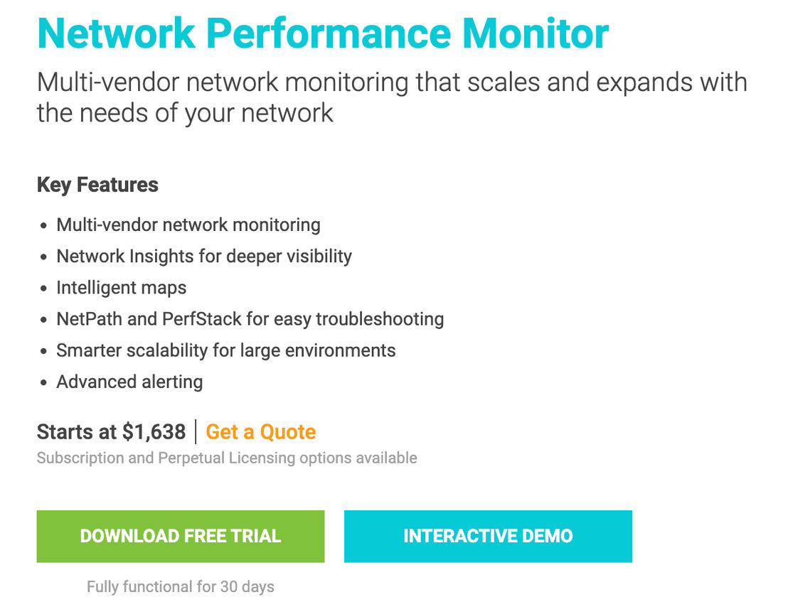 Solarwinds Network Performance Monitor Pricing Reviews And Features