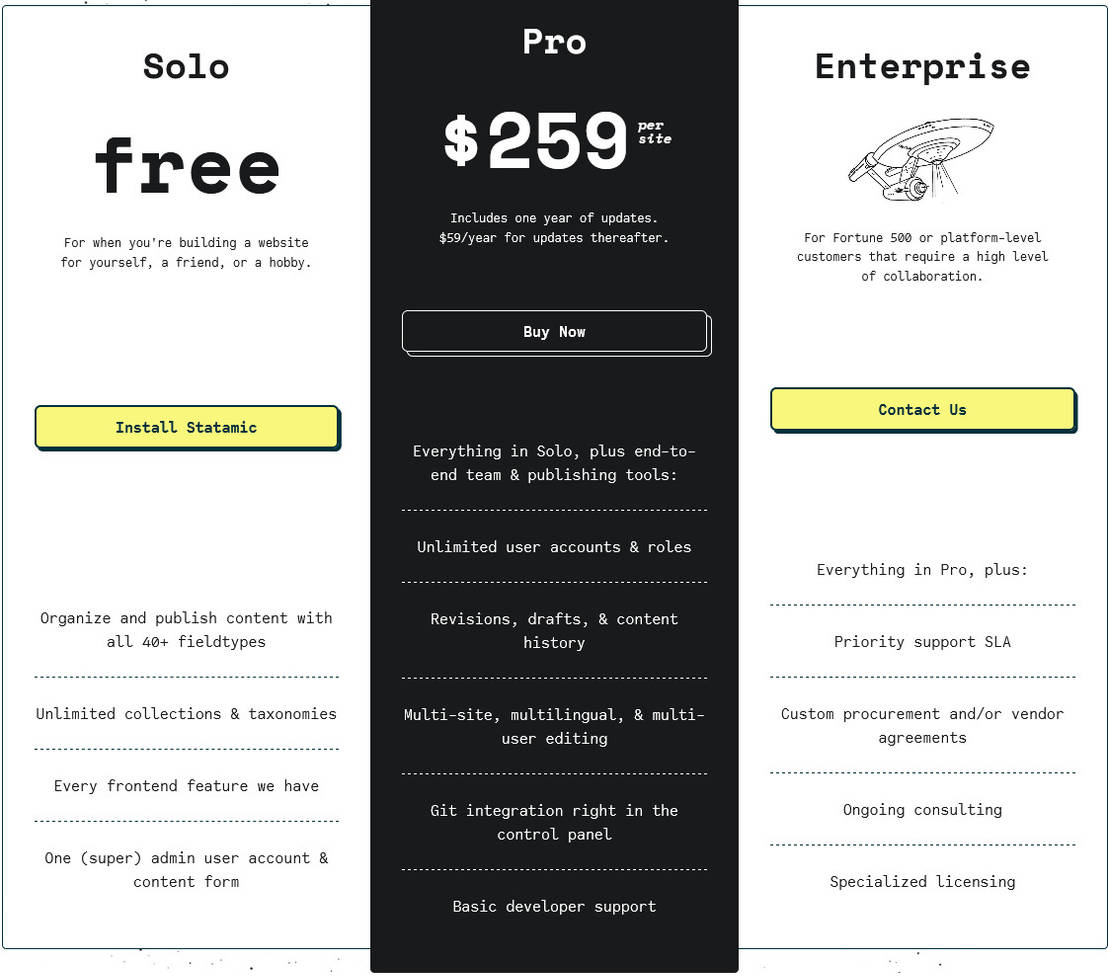 Statamic pricing 1