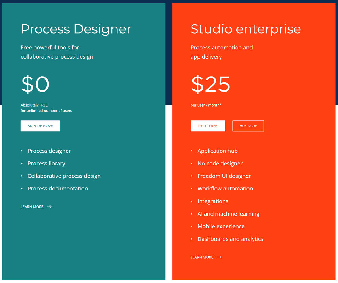 Studio Creatio pricing 1