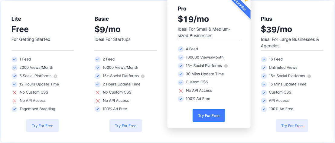 Tagembed Pricing