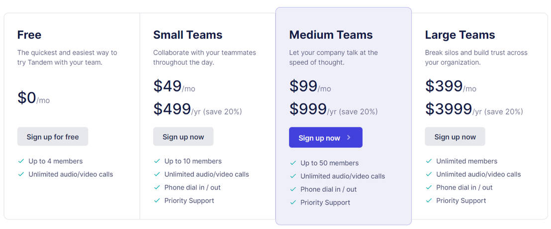 Tandem pricing 1