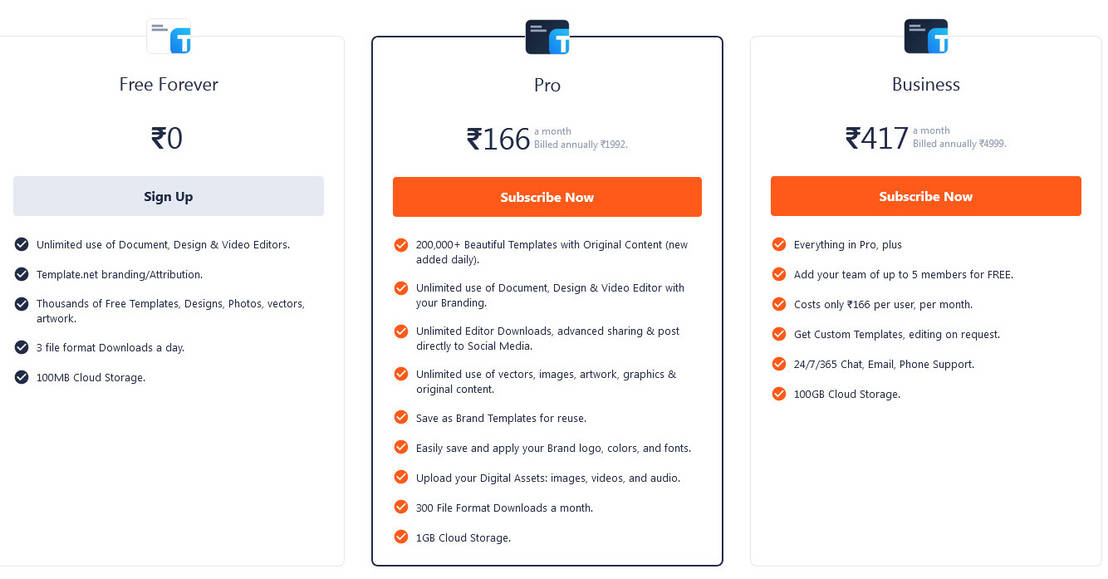 Pricing Cost and Pricing plans