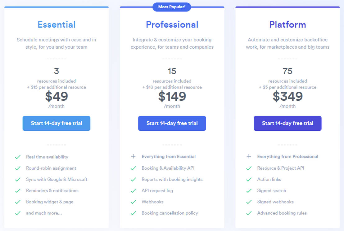 Timekit pricing 1