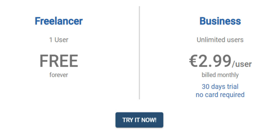 Time Track Bill pricing 1