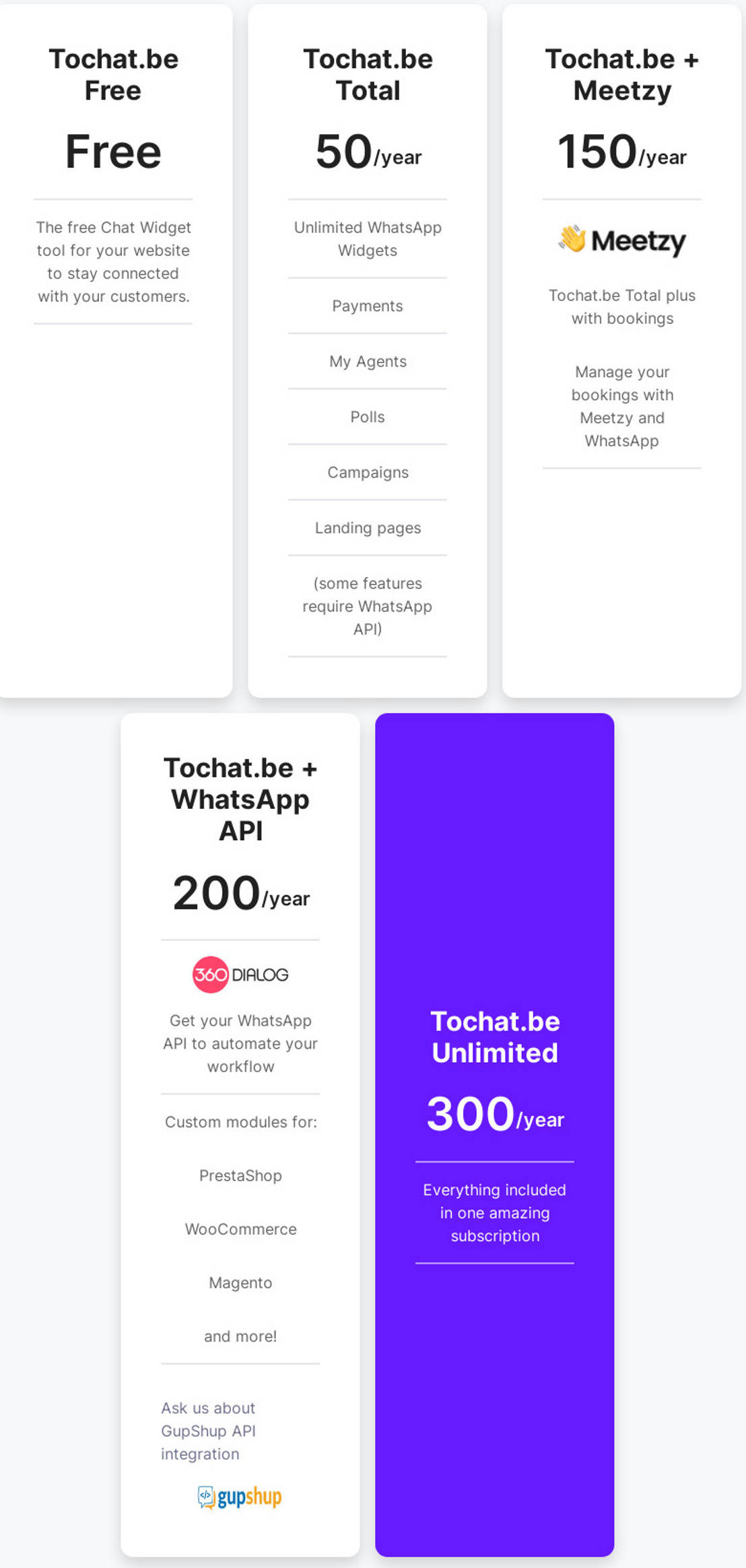Tochat.be pricing 1