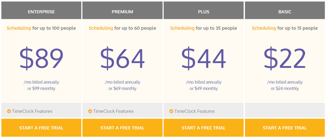 TrackSmart Scheduling Pricing