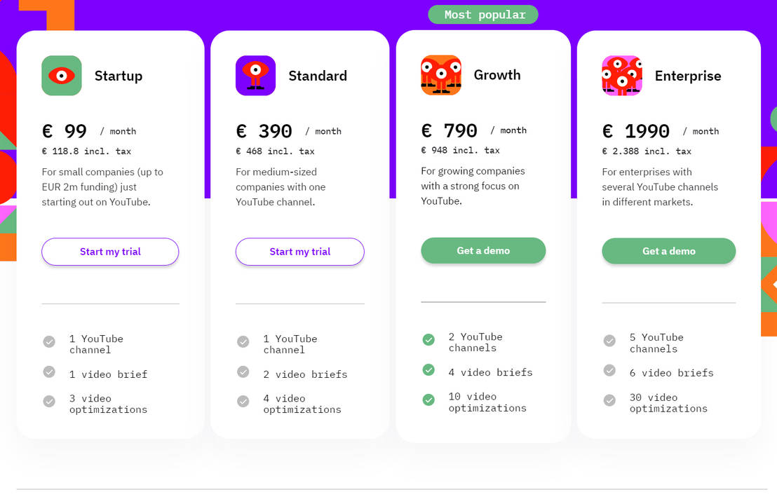 Tubics pricing 1