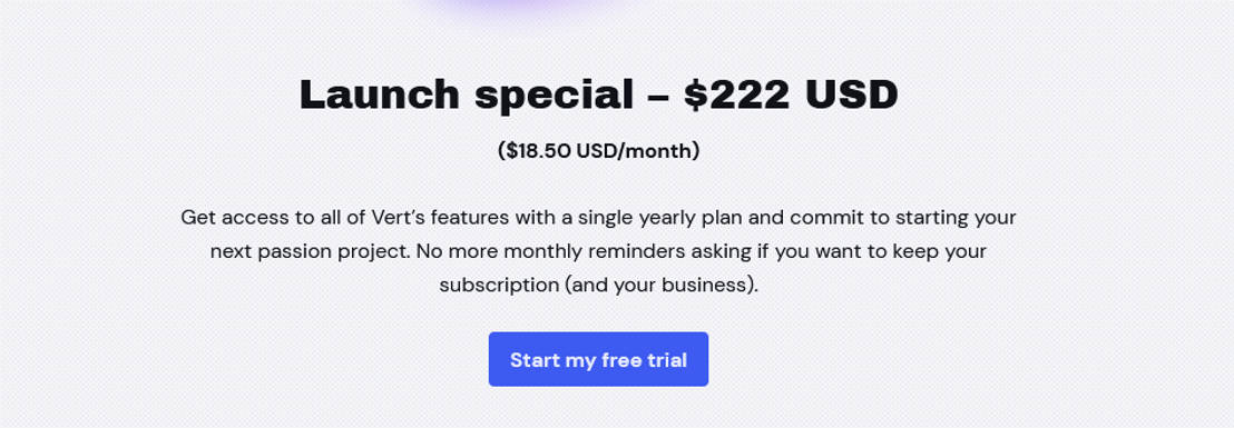 Vert pricing 1