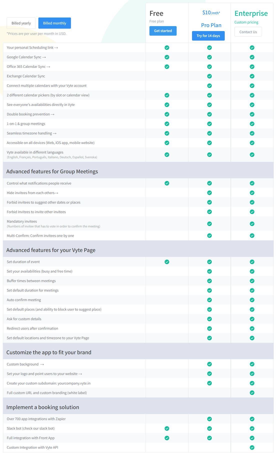Vyte pricing 1