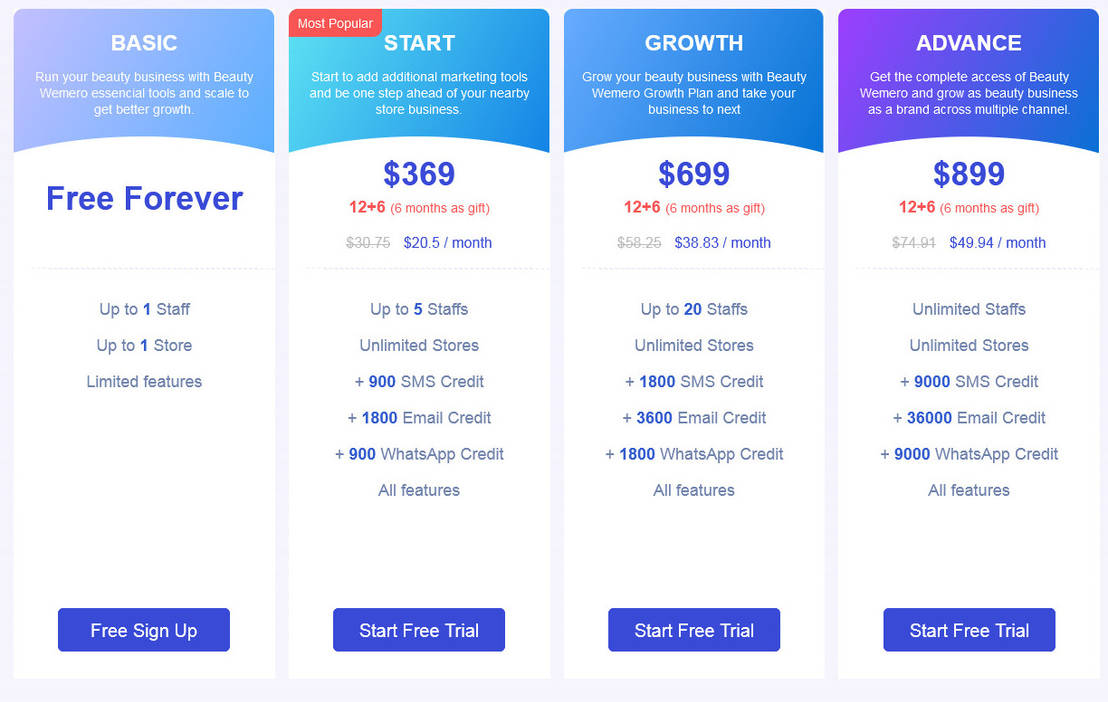 Wemero pricing 1