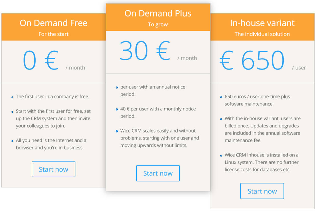 Wice CRM pricing 1