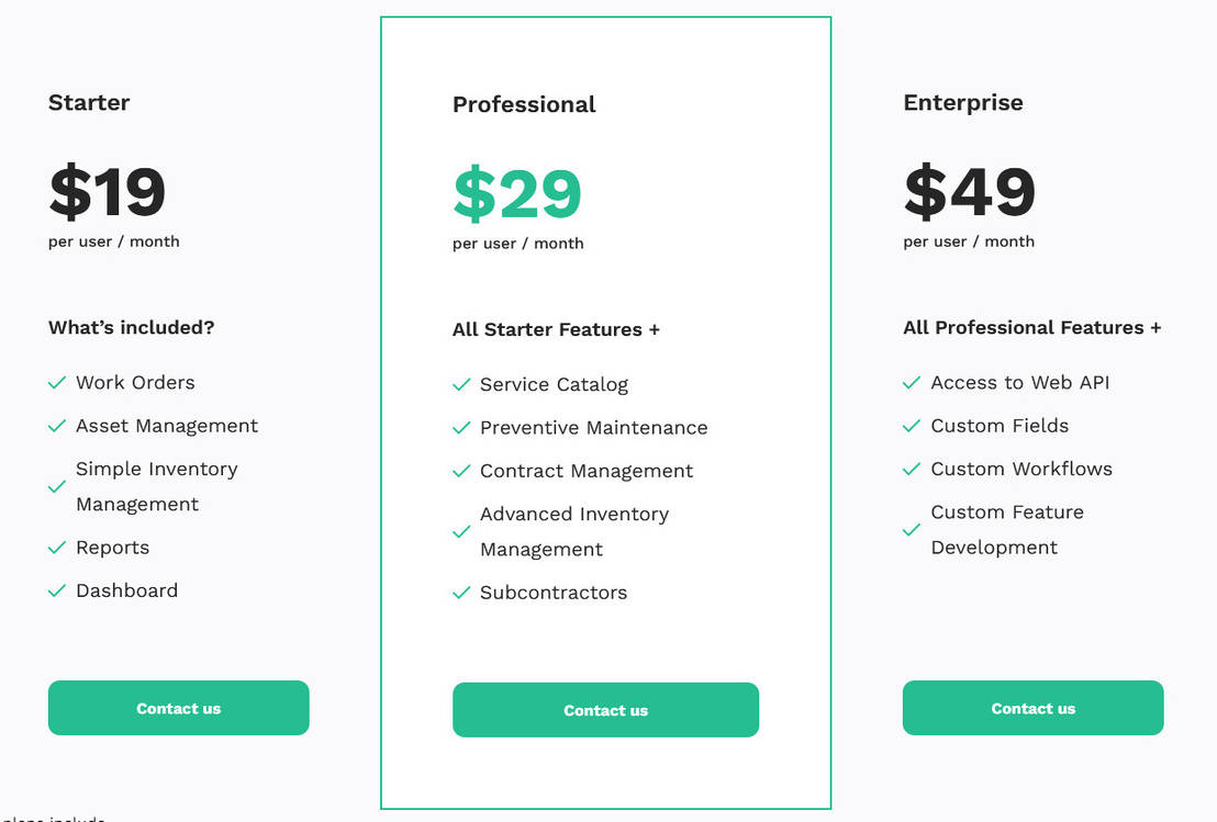 Worktrek pricing 1