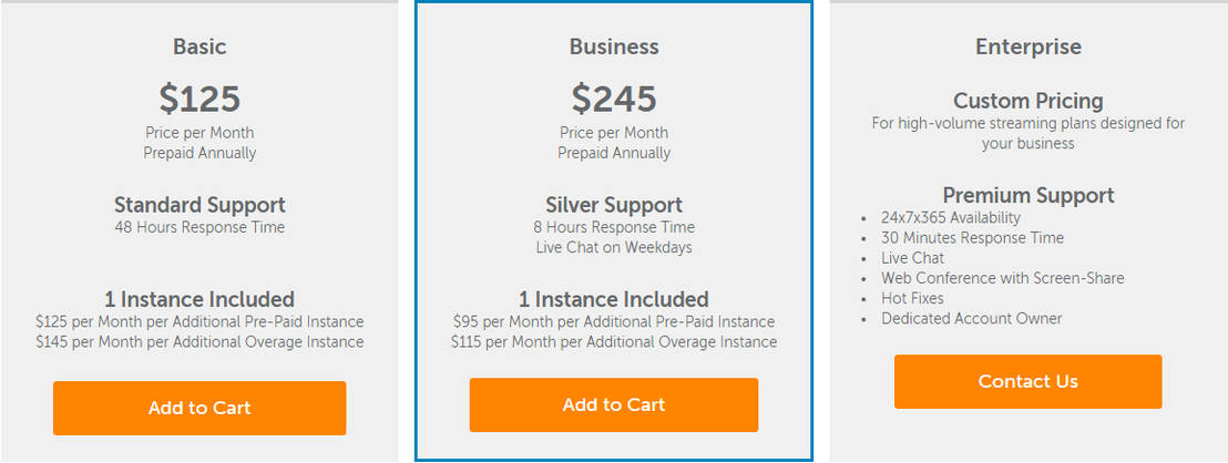 Wowza Streaming Engine pricing 1