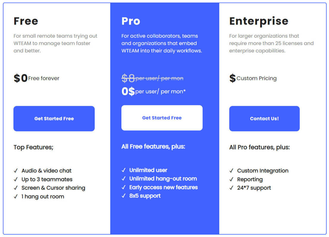 WTEAM pricing 1