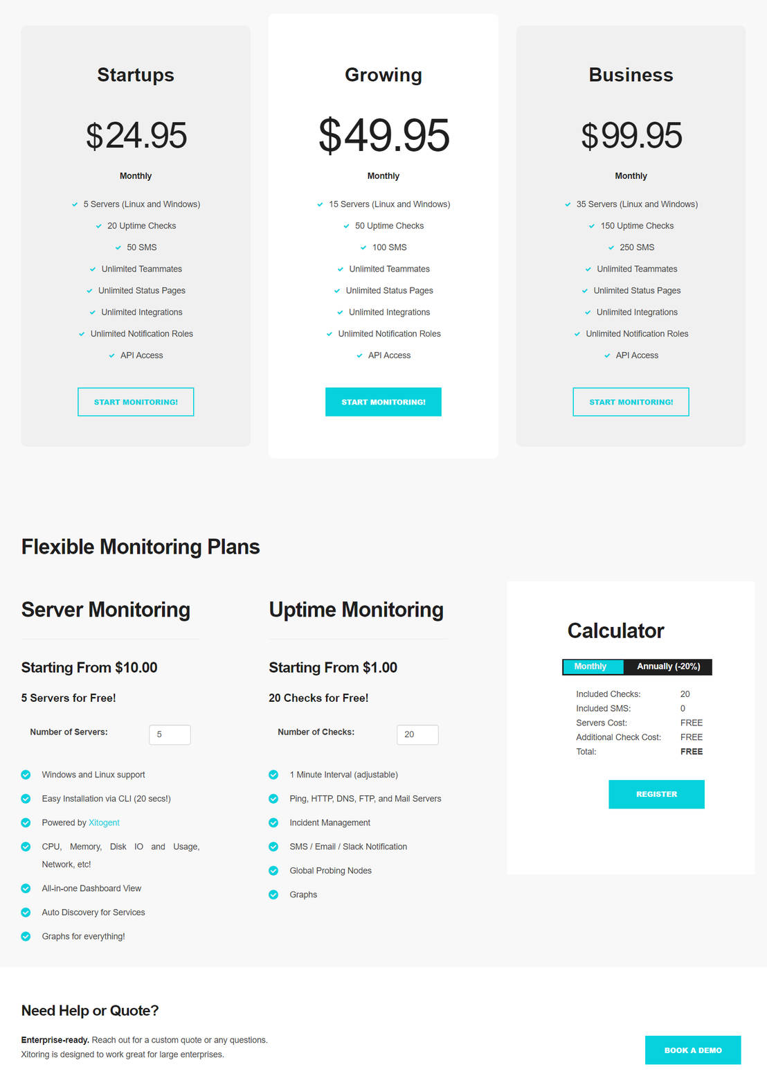 Xitoring pricing 1