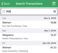 iPhone: Search for Transactions