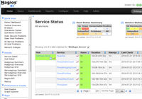 Nagios XI screenshot: Nagios service status