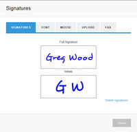 Graphical signature screenshot