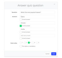 Answer quiz question screenshot