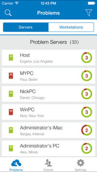 SolarWinds RMM screenshot: Users can track and manage issues with servers and workstations