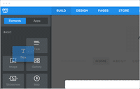 Weebly screenshot: Drag and drop interface