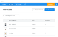 Weebly screenshot: Inventory management & tracking