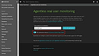 Simplified agentless real user monitoring setup