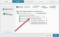 OneSaas screenshot: OneSaas users have the option to choose between three different methods of sending contacts to the accounting system