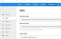 Weebly screenshot: SEO management