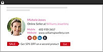 WiseStamp screenshot: An example of WiseStamp's "Clean" email signature template
